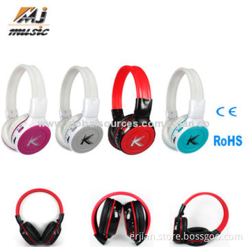 Newest Stereo Headband Earphone for iPod/iPhone/iPad, Supports Bluetooth/MicroSD Card/FM Radio